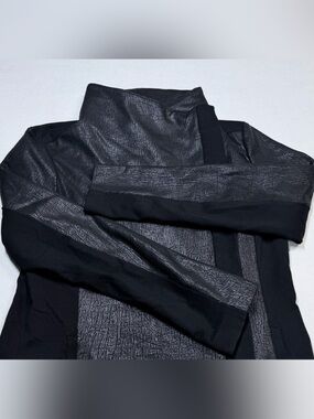Two by Vince Camuto Black Mixed Media Faux Leather Night Out Jacket S